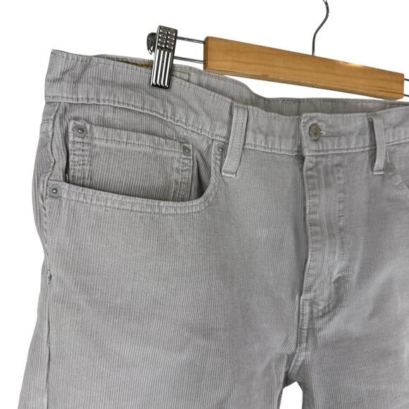 Levis Shorts Mens 36 Grey Corduroy Cut Offs Hemmed Chino Vintage Inspired - Picture 2 of 13